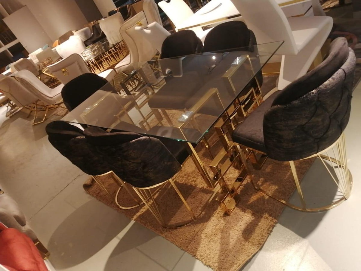 Valentina 6 seater dining set- Black Dining Chairs